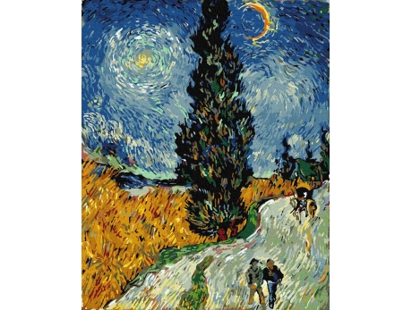 Droga z cyprysami i gwiazdą (Van Gogh) 40x50cm