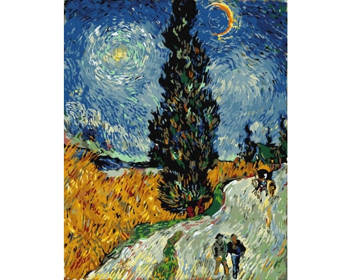 Droga z cyprysami i gwiazdą (Van Gogh) 40x50cm