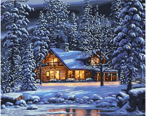 W zimowy wieczór 40x50cm