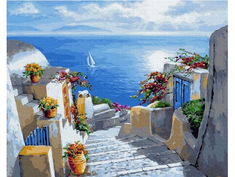 Schody do morza(Santorini) 40x50cm