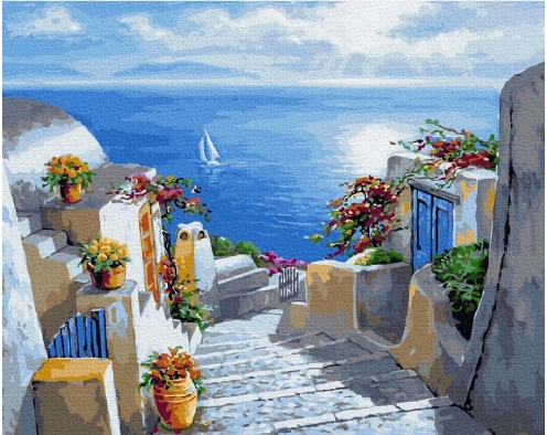 Schody do morza(Santorini) 40x50cm