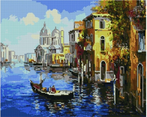 Kobieta w kolorowej sukni 40x50cm